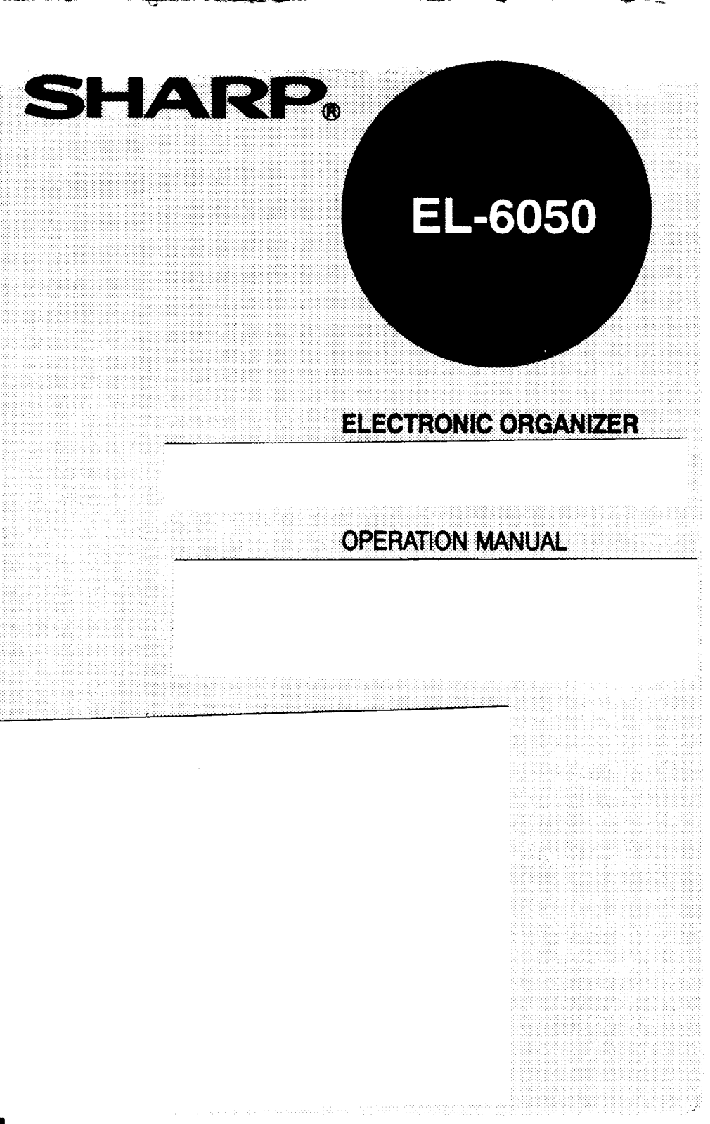 SHARP EL6050 Operation Manual