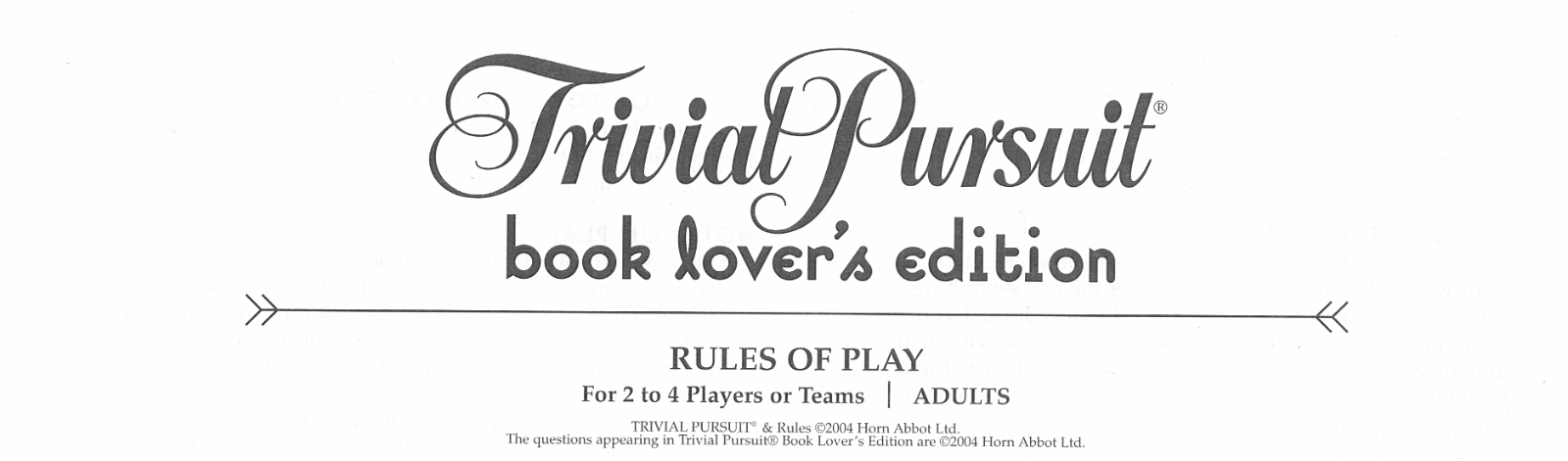 HASBRO Trivial Pursuit Book Lovers Edition User Manual