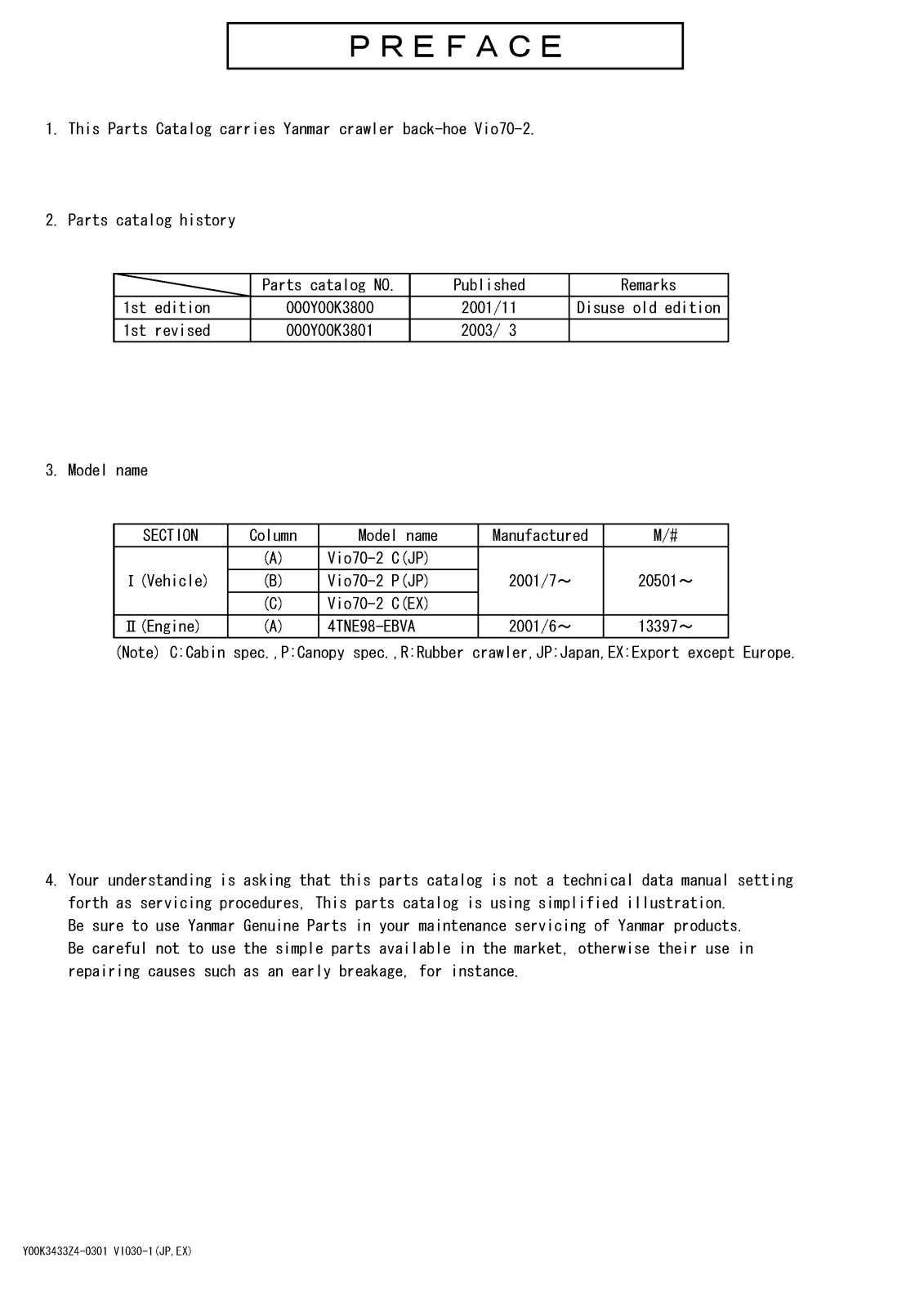 Yanmar vio70-2 Service Manual