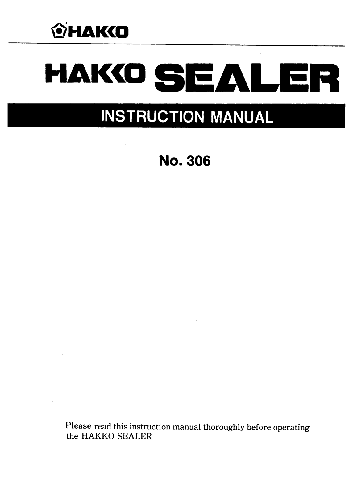 Hakko 306 User Manual