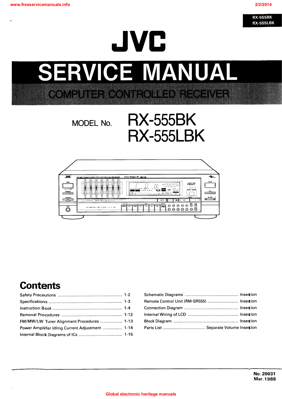 JVC rx-555bk, rx-555lbk, UX-D88 Service Manual