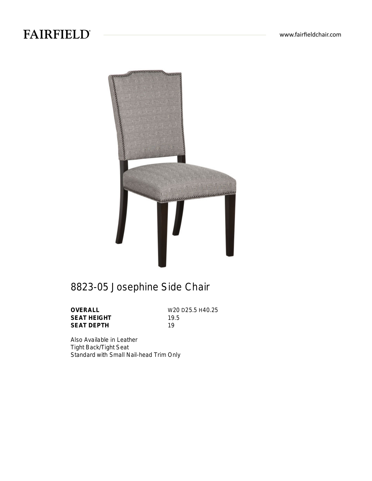 Fairfield Chair EAOC8643 Specifications - ManualMachine.com