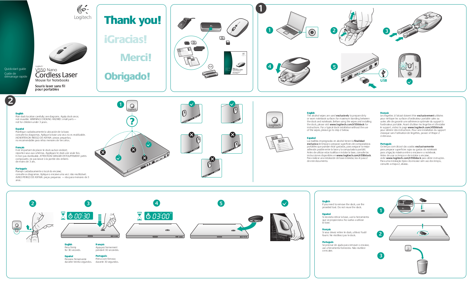 Logitech V550 Nano Quick Start Manual