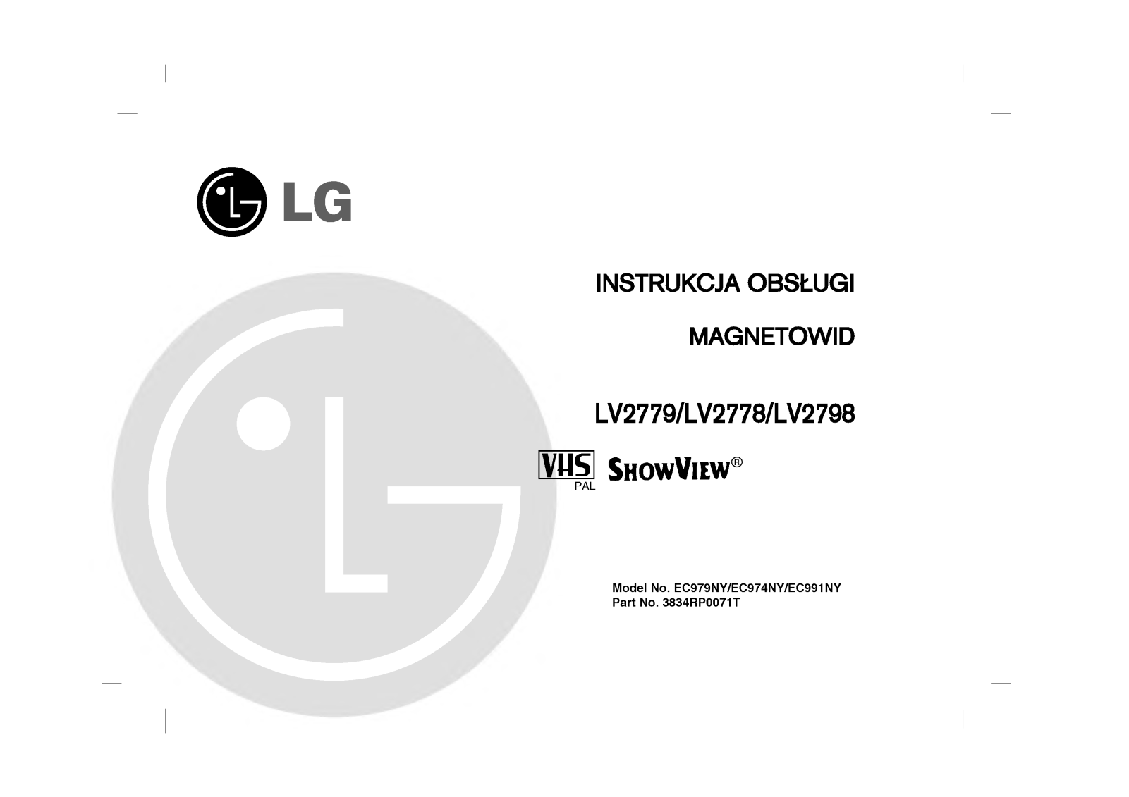 Lg LV2798, LV2778, LV2779 Manual