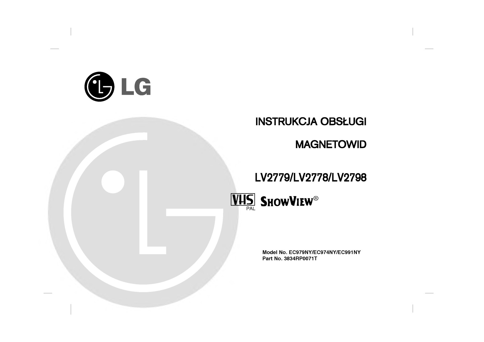 Lg LV2798, LV2778, LV2779 User Manual