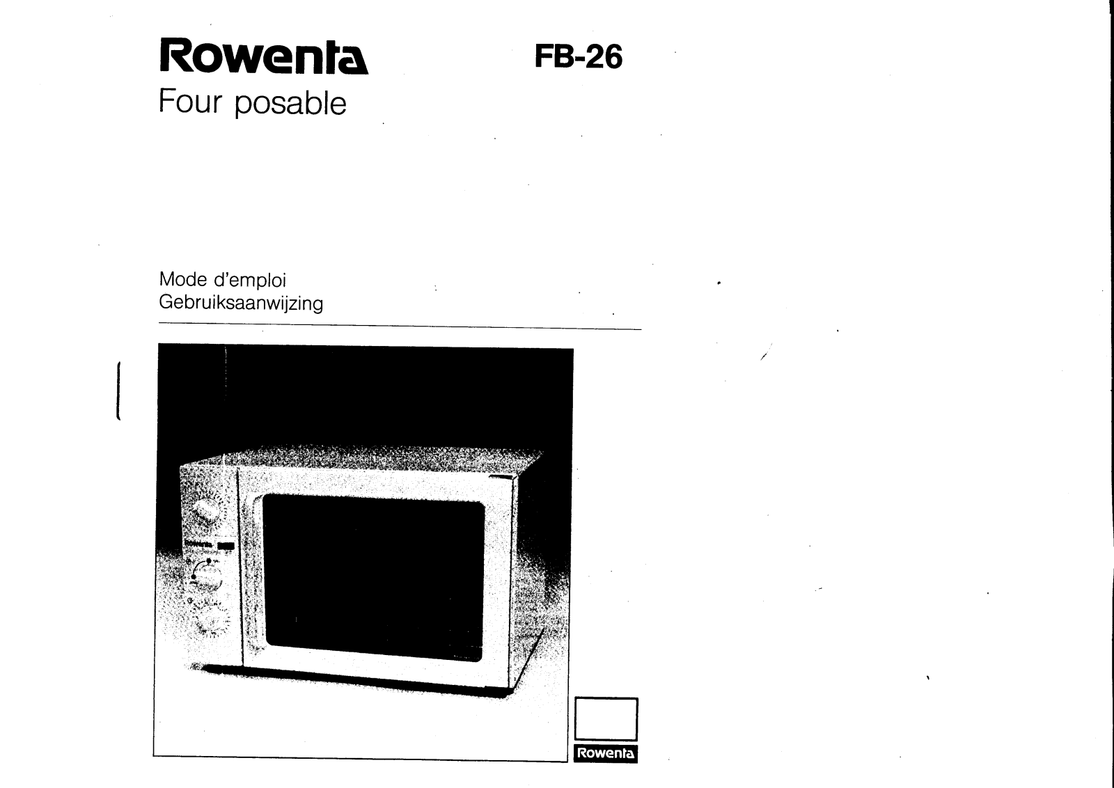 ROWENTA FB 26 User Manual