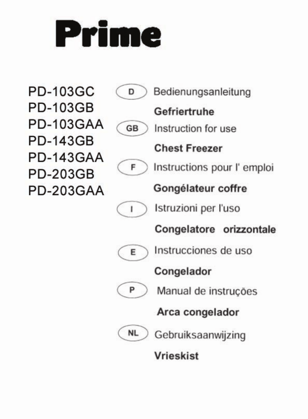 Haier PD-103GAA, PD-143GAA, PD-103GB, PD-143GB, PD-103GC Instructions For Use Manual