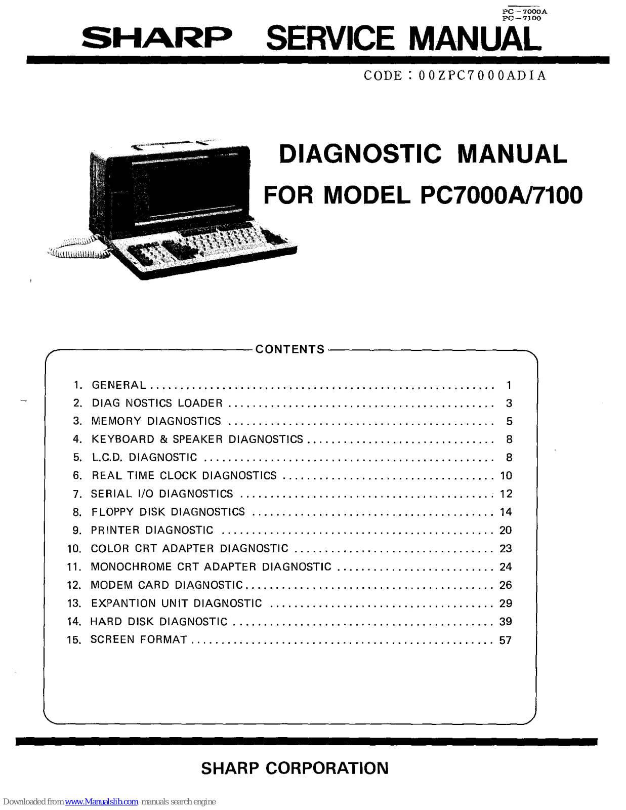 Sharp PC7000A, PC7100 Service Manual - ManualMachine.com