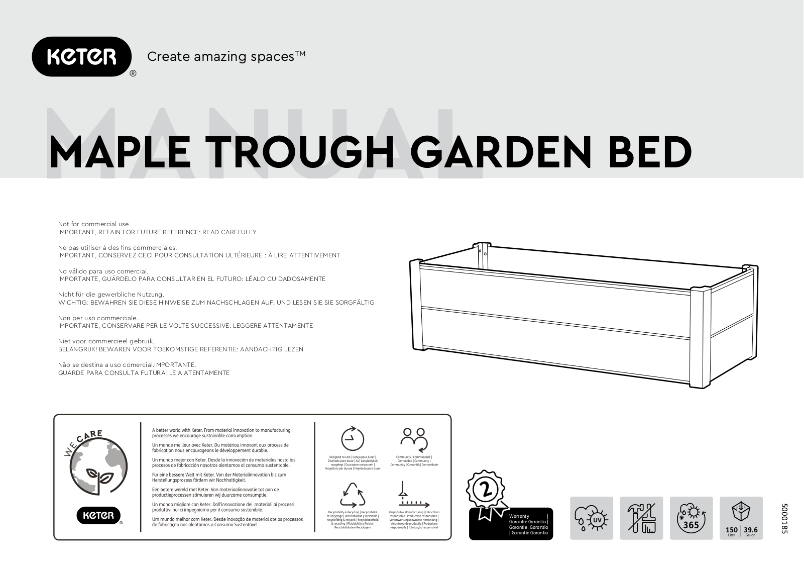 KETER MAPLE TROUGH GARDEN BED User guide - ManualMachine.com