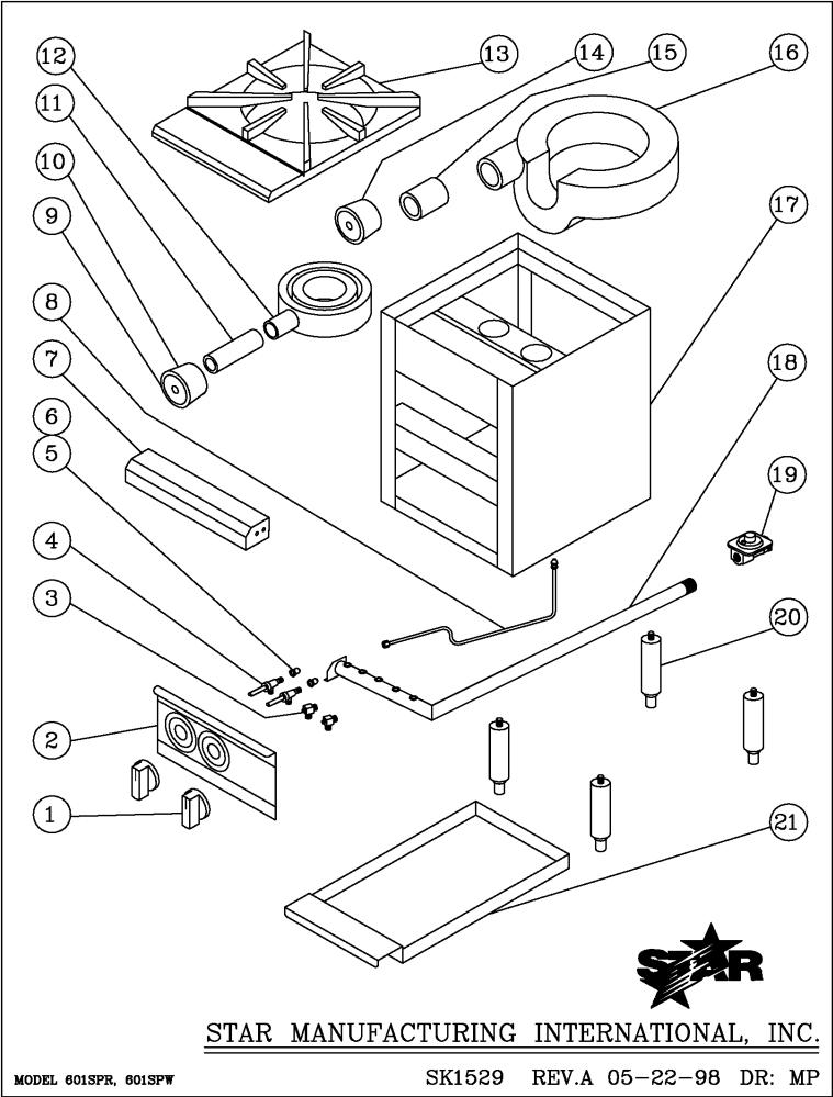 Star Manufacturing 601SPW Part Manual