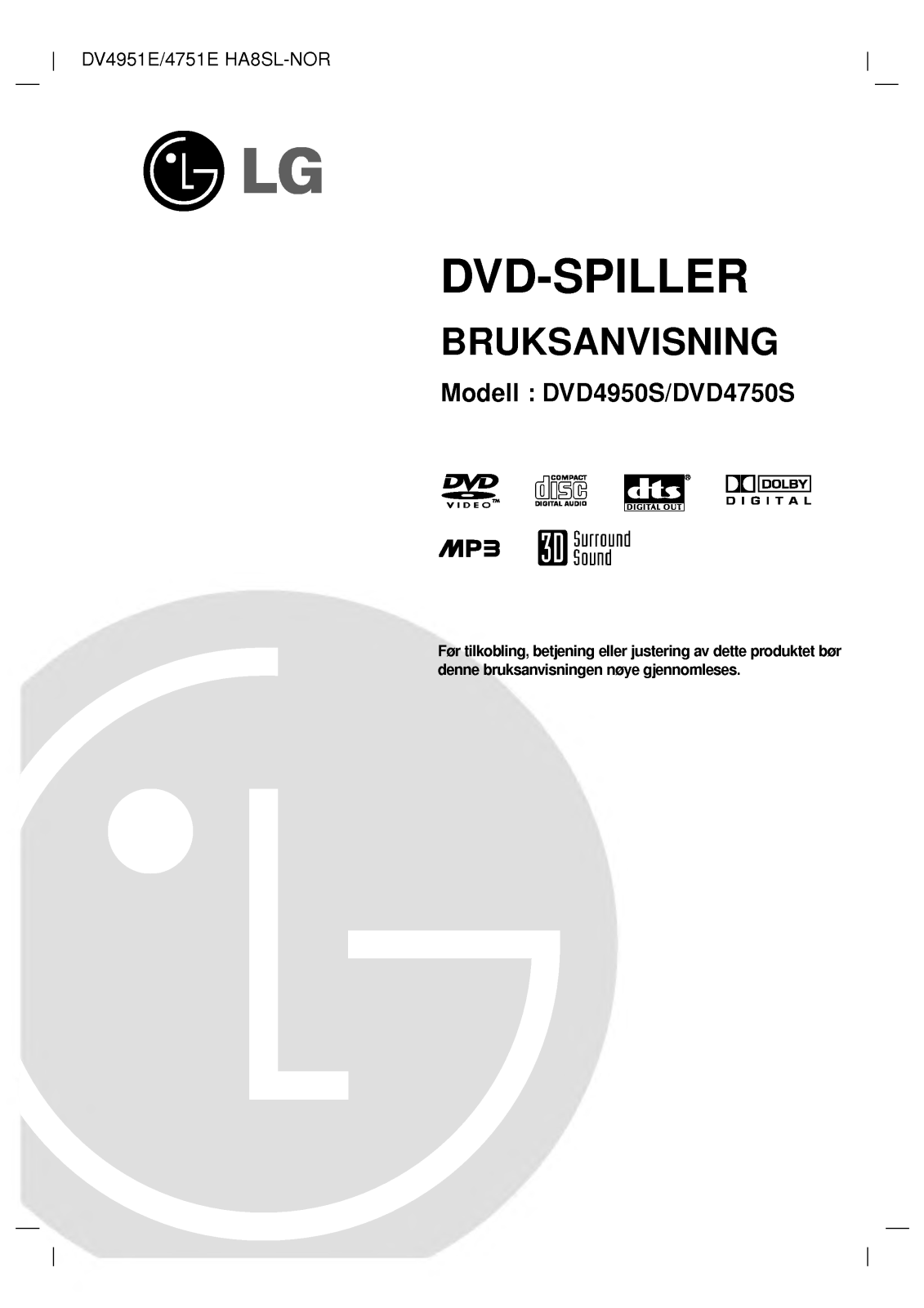 Lg DVD4750S, DVD4950S User Manual