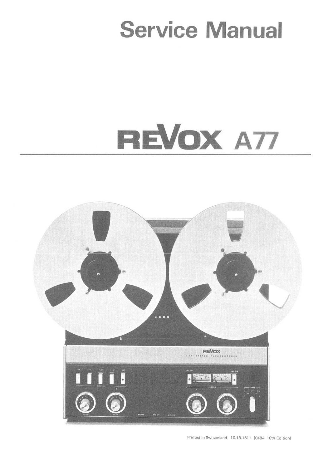 Studer REVOX A77 Service Manual