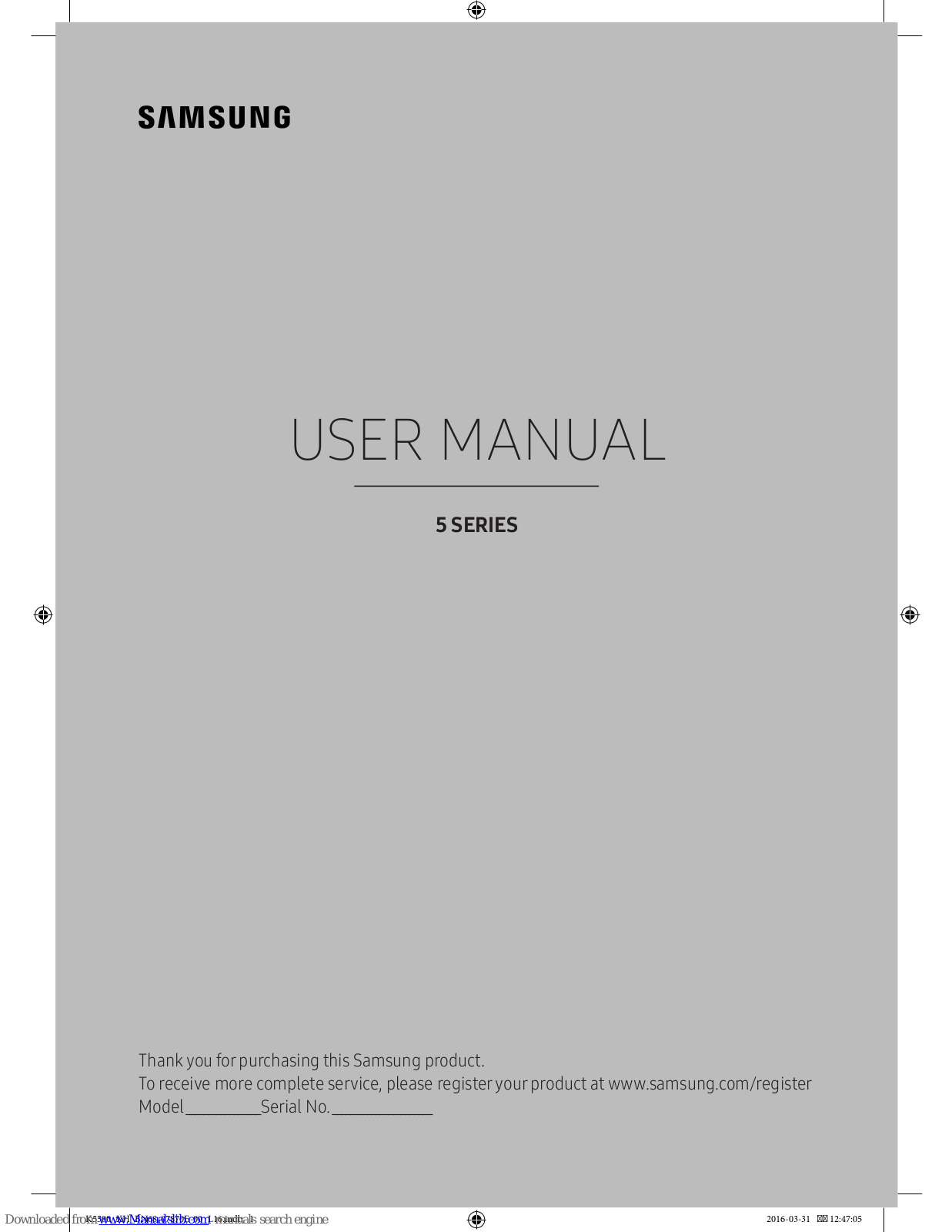 Samsung UE49K5512, UE49K5502, UE49K5600, UE49K5602, UE49K5672 User Manual