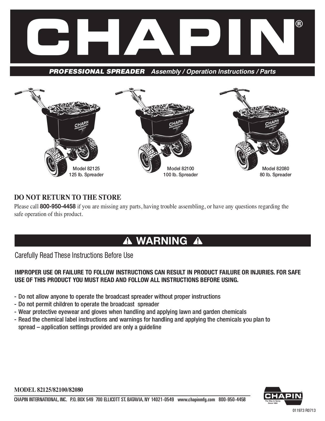 Chapin 82125 User Manual