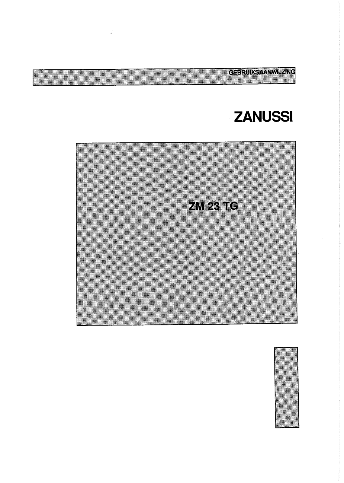 Zanussi ZM23TGK, ZM23TGWH User Manual