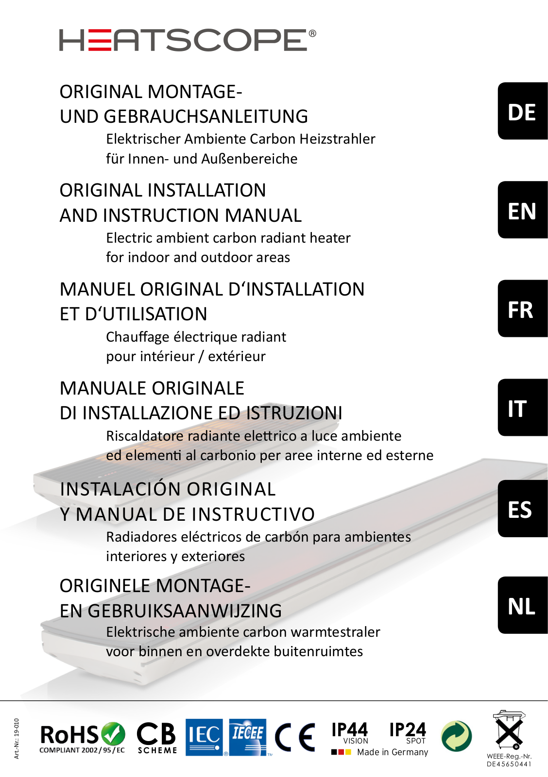 Heatscope MHS-SM1600, MHS-SP1600, MHS-SM2200, MHS-SP2200, MHS-SM2800 operation manual