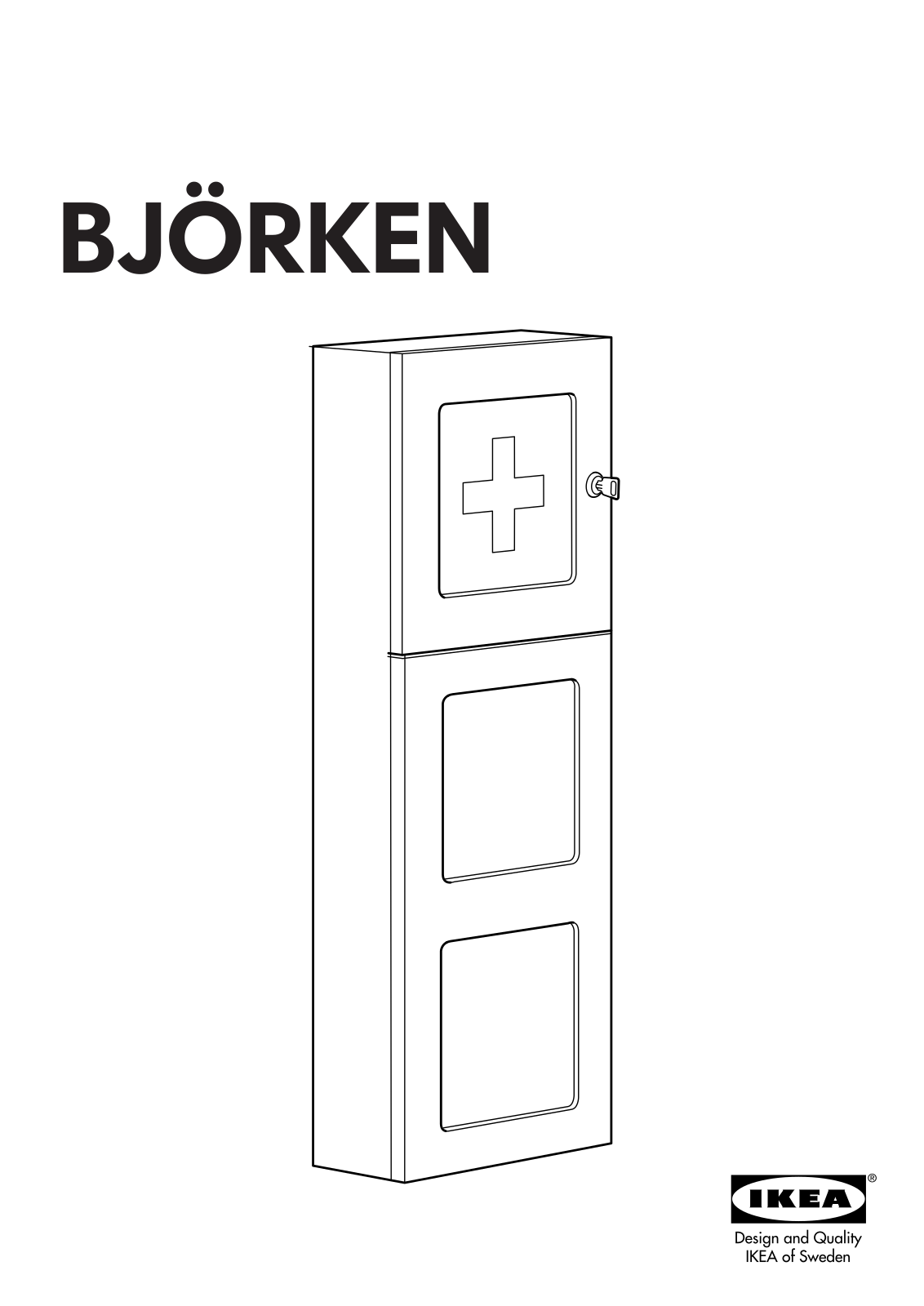 IKEA BJÃRKEN MEDICINE CABINET Assembly Instruction