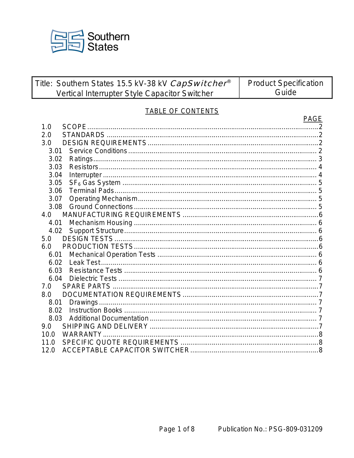 Southern States 15.5 kV-38 kV User Manual