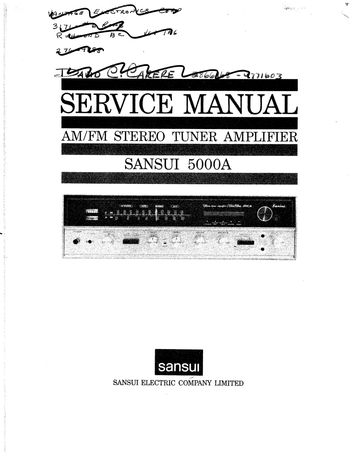 Sansui 5000-A Service manual