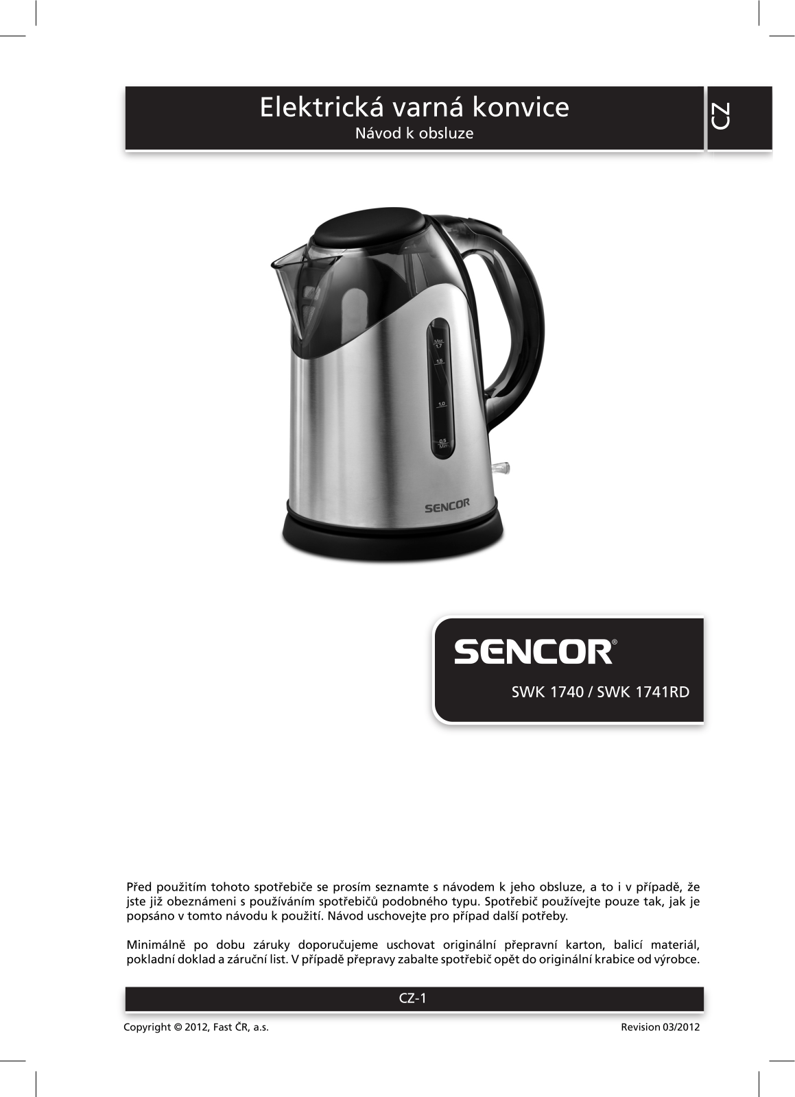 Sencor SWK 1740 User Manual