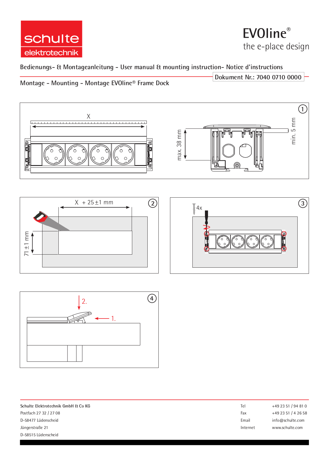 EVOline Frame Dock User guide