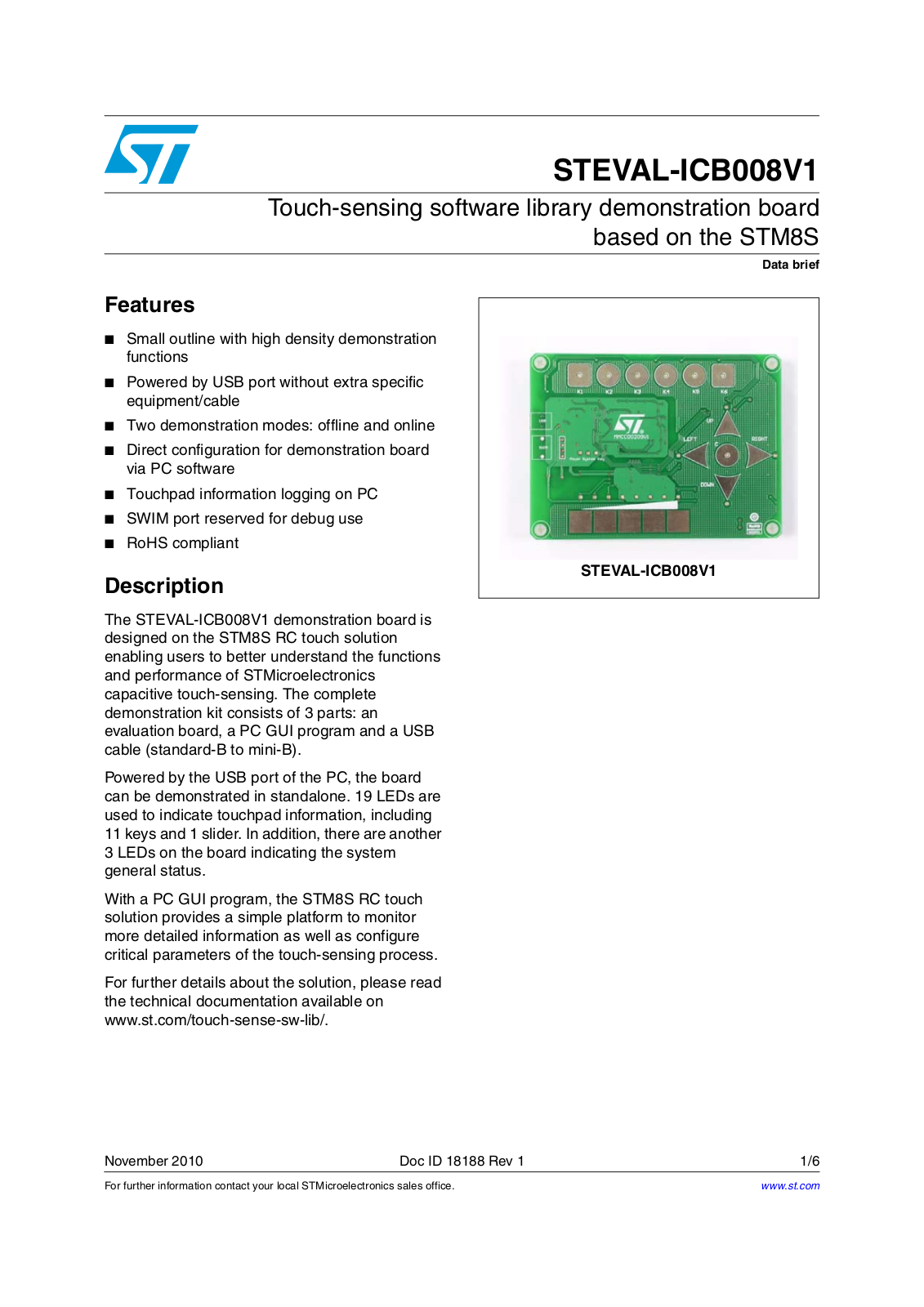 ST ICB008V1 User Manual