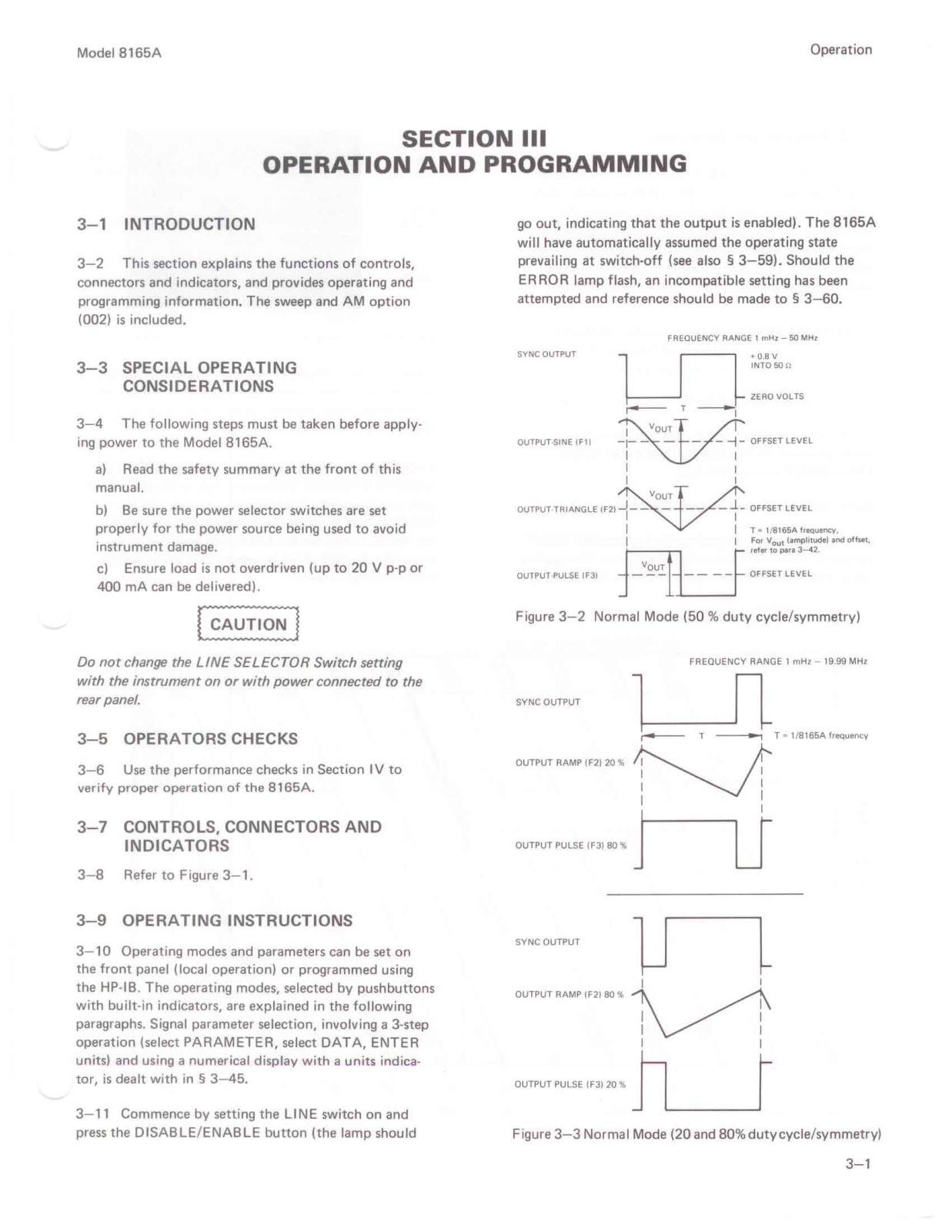 Keysight (Agilent) 8165A Operation and Programming Manual