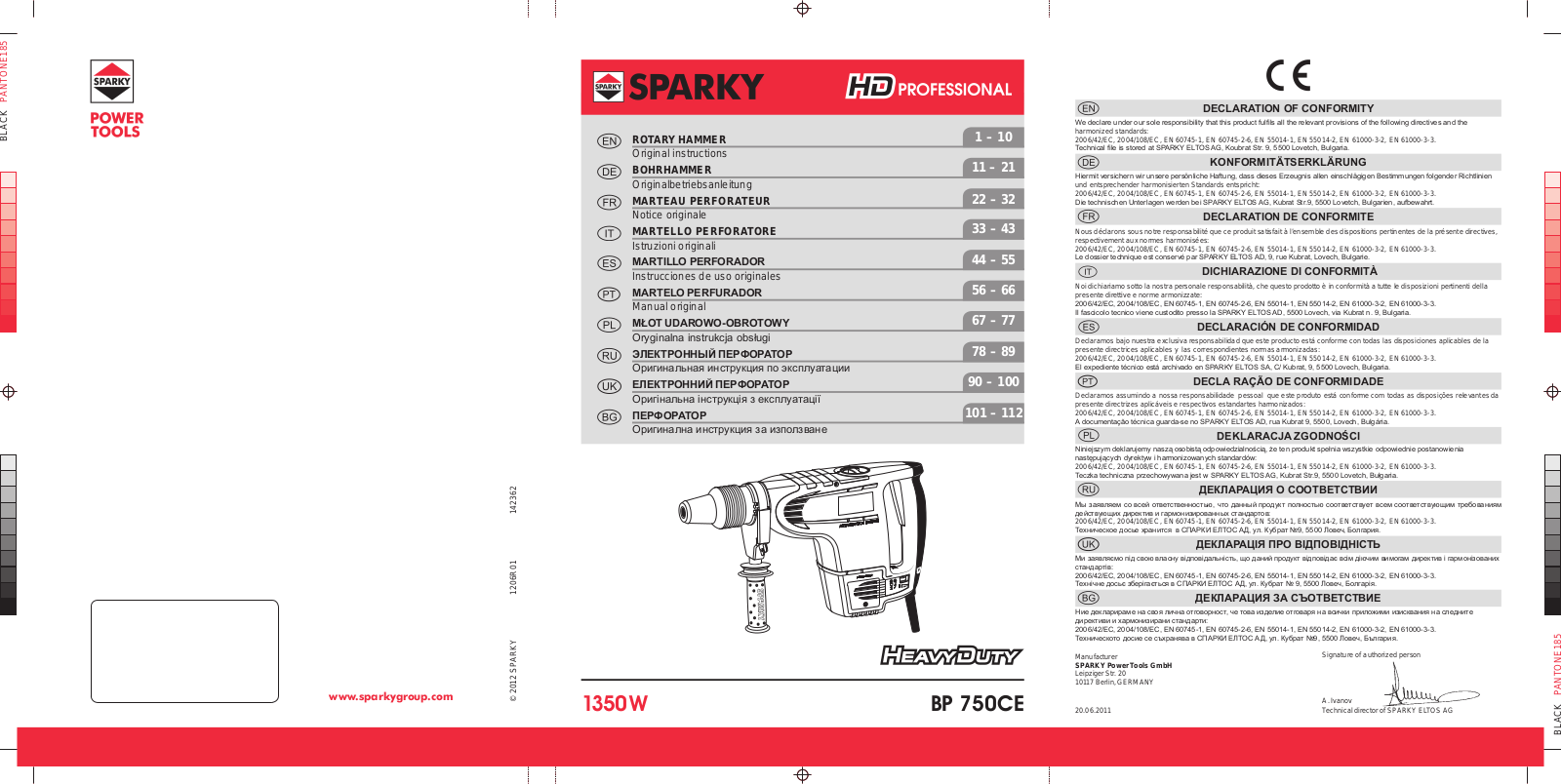 Sparky BP 750CE User Manual