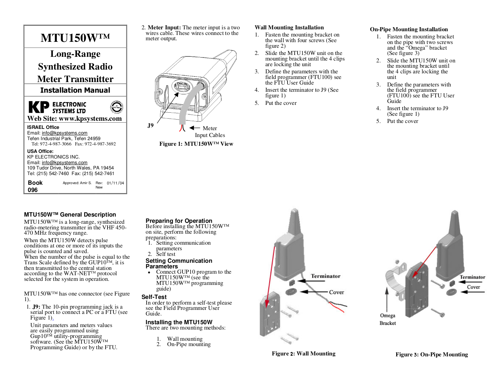 KP Electronic Systems KPMTU150W Users Manual