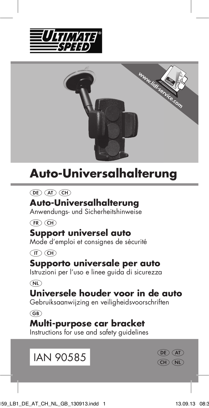 Ultimate Speed MULTI-PURPOSE CAR BRACKET User Manual