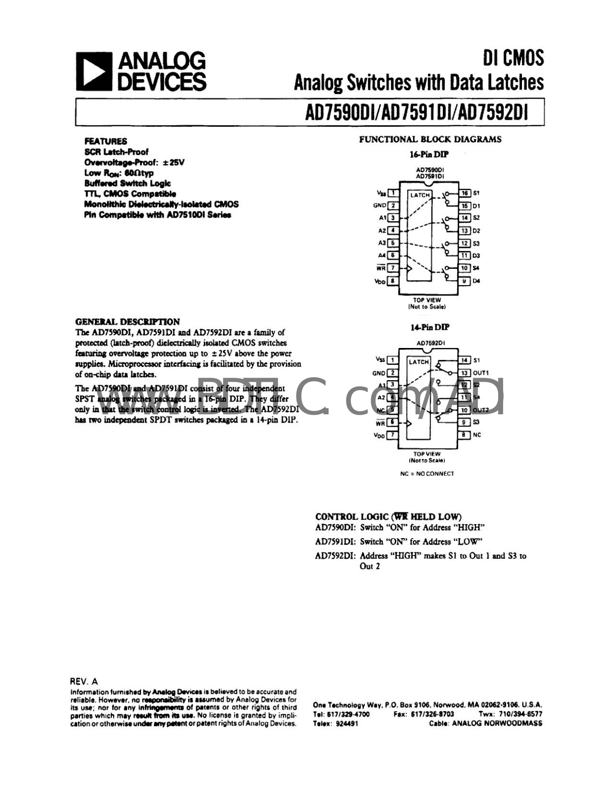 ANALOG DEVICES AD7590 Service Manual