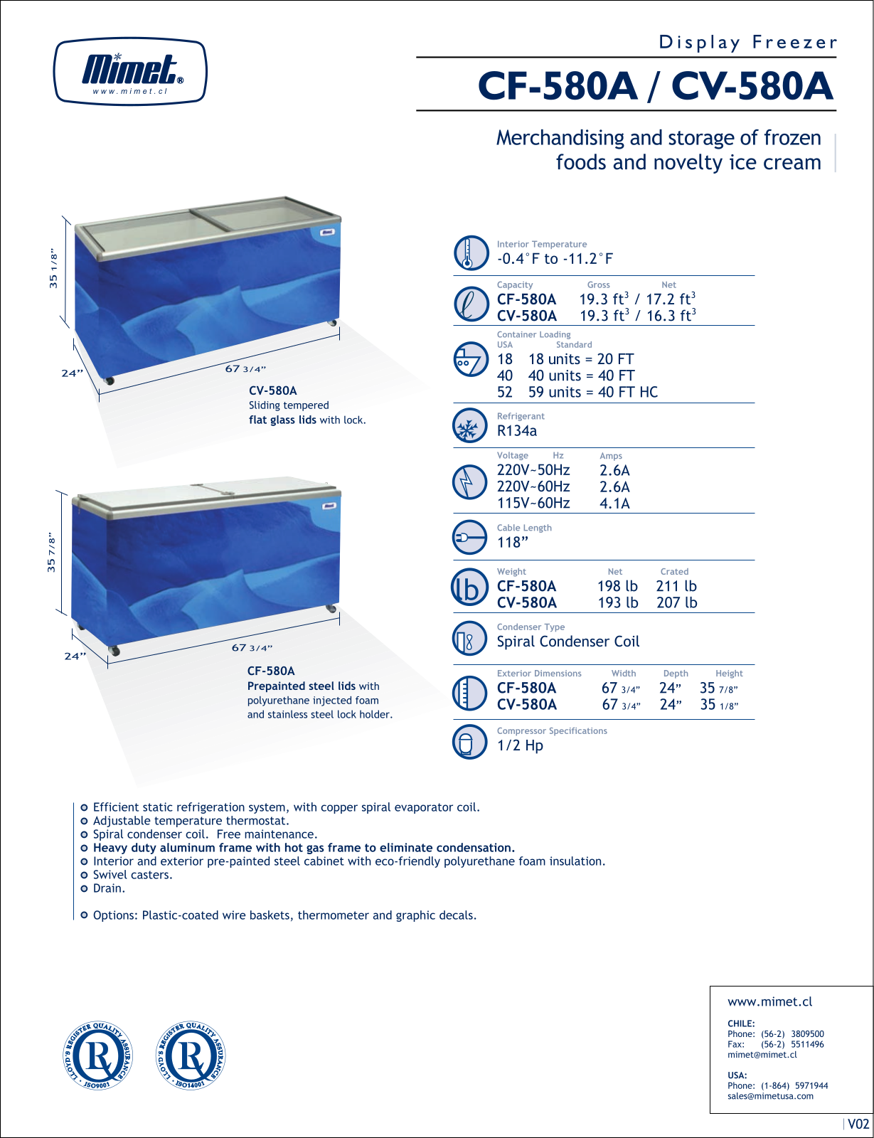 Mimet CF-580A User Manual