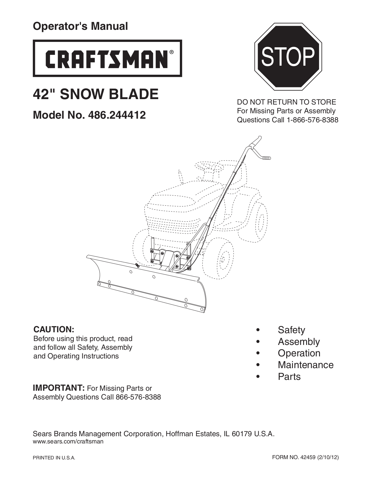 Sears 486.244412 User Manual