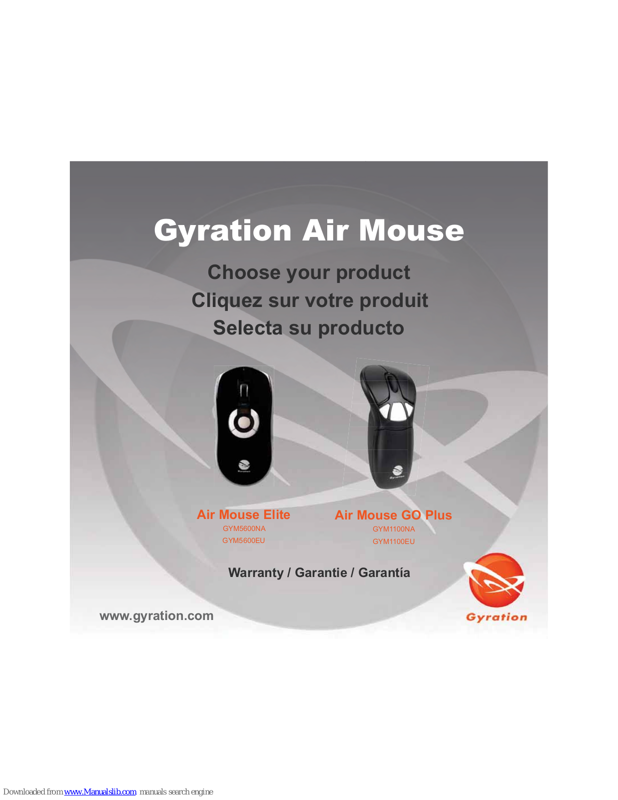 Gyration GYM1100EU, GYM5600EU, GYM5600NA, GYM1100NA User Manual