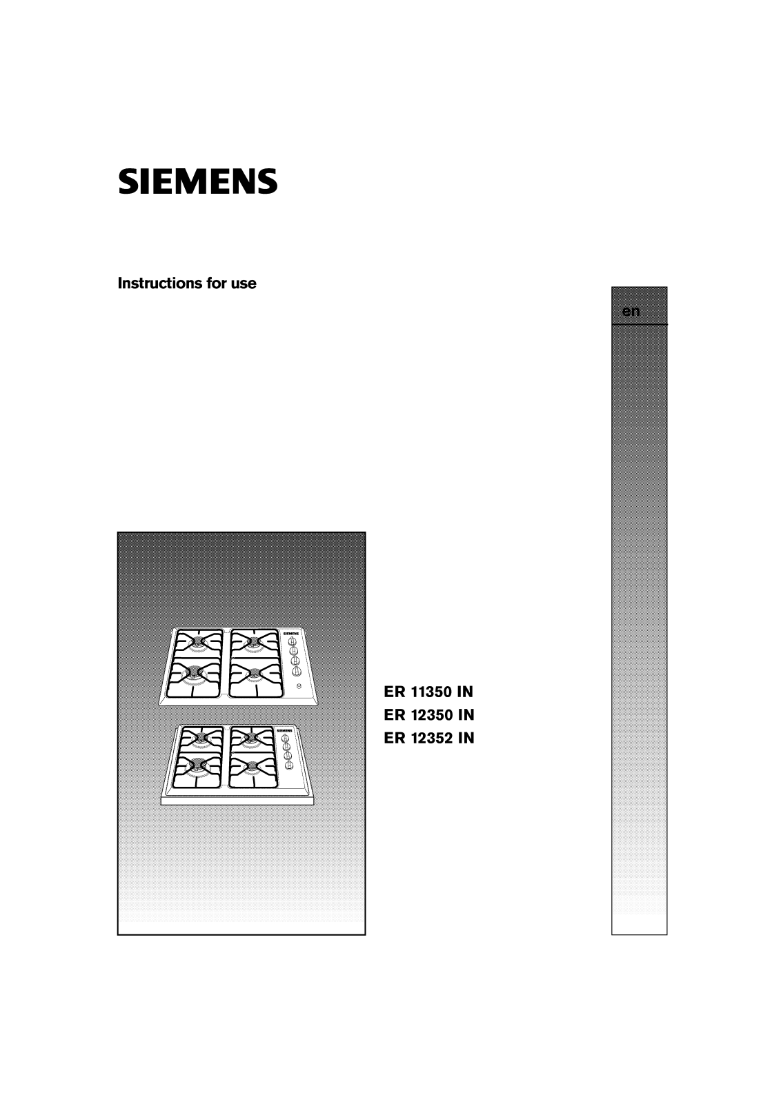 Siemens ER12352IN, ER12350IN instruction manual