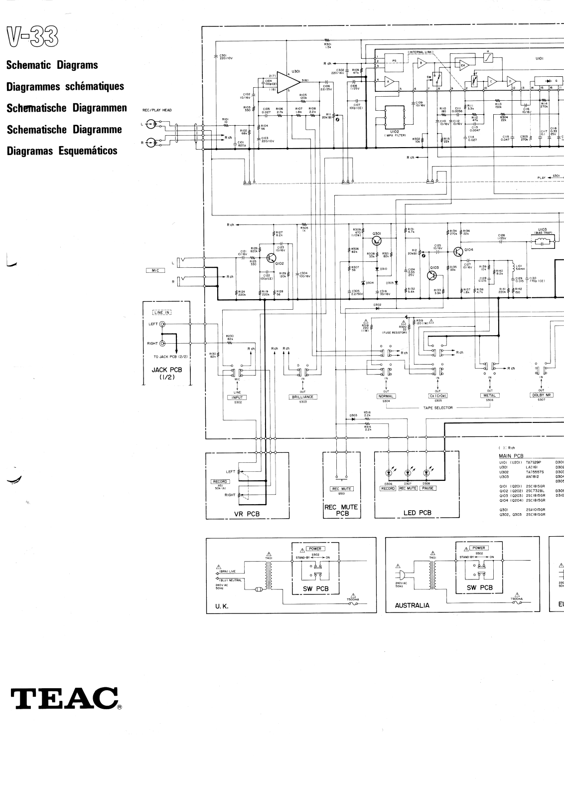 TEAC V-33 Schematic