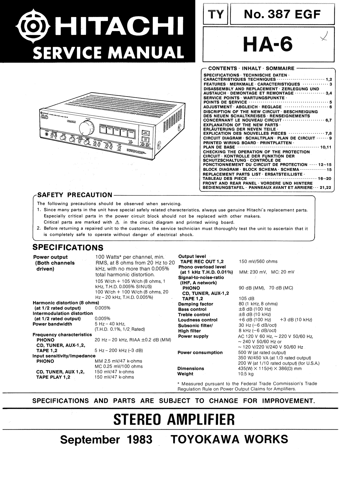 Hitachi HA-6 Schematic