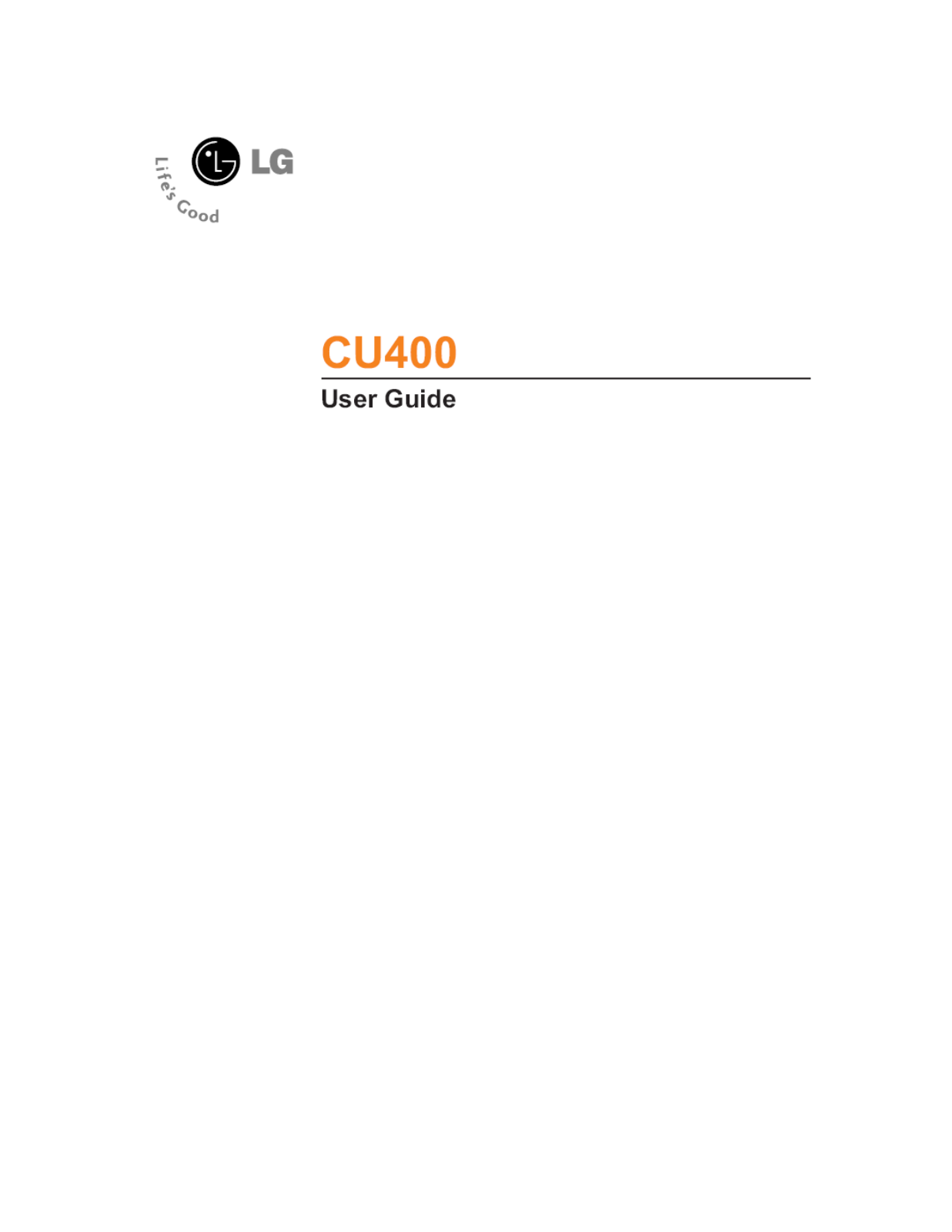 LG Electronics USA CU400 Users Manual