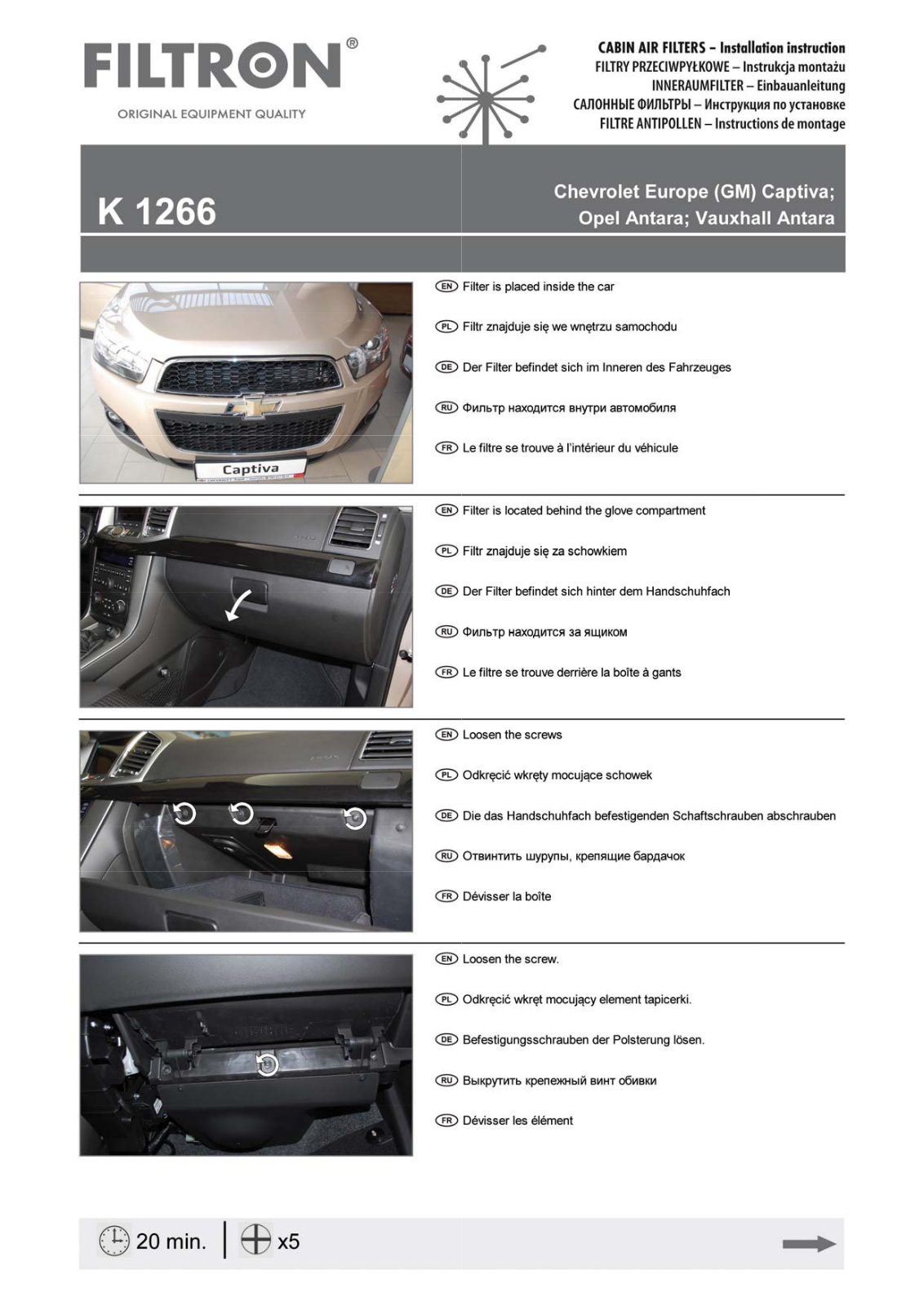 Filtron K1266 User Manual