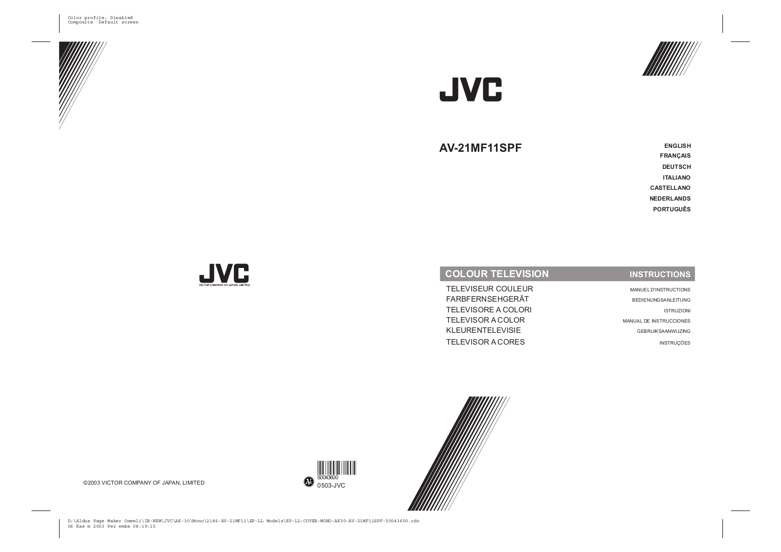 JVC AV-21MF11SPF User Manual