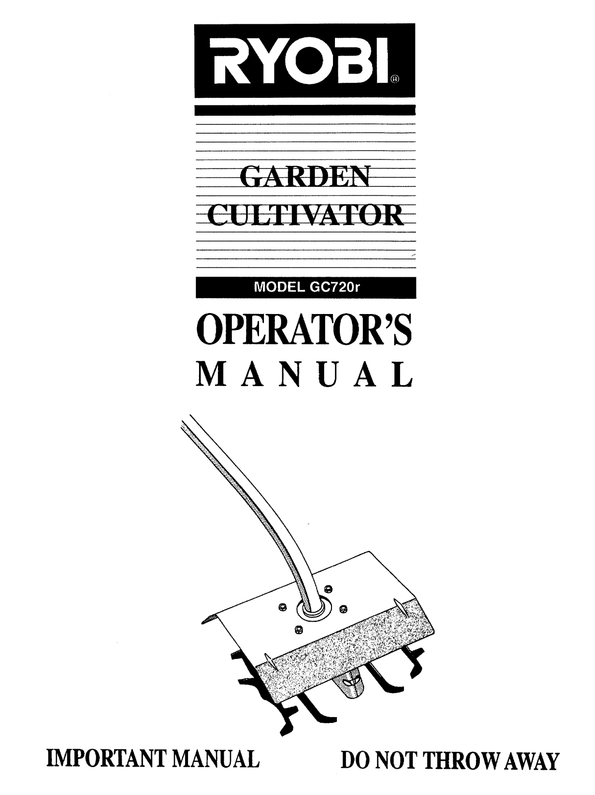 ryobi GC720R, GC720F Operator’s Manual