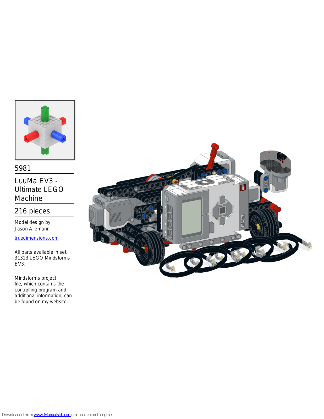 LEGO 5981 LuuMa EV3, LuuMa EV3 5981 Instructions Manual