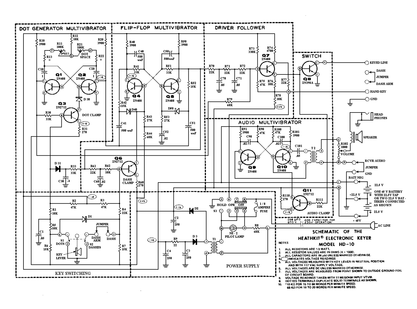 Heath Company HD-10 Schematic