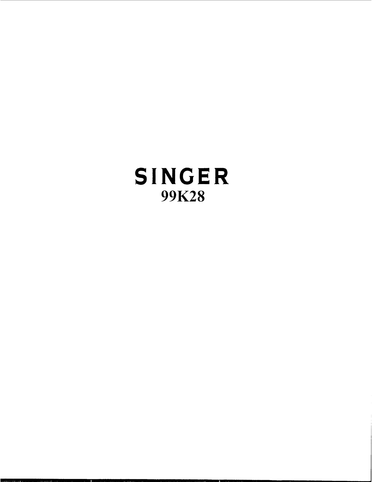 Singer 99K28 User Manual