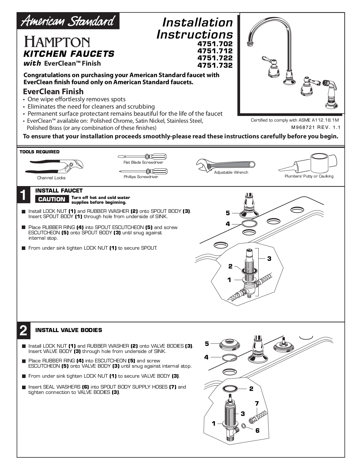 American Standard 4751.702 User Manual