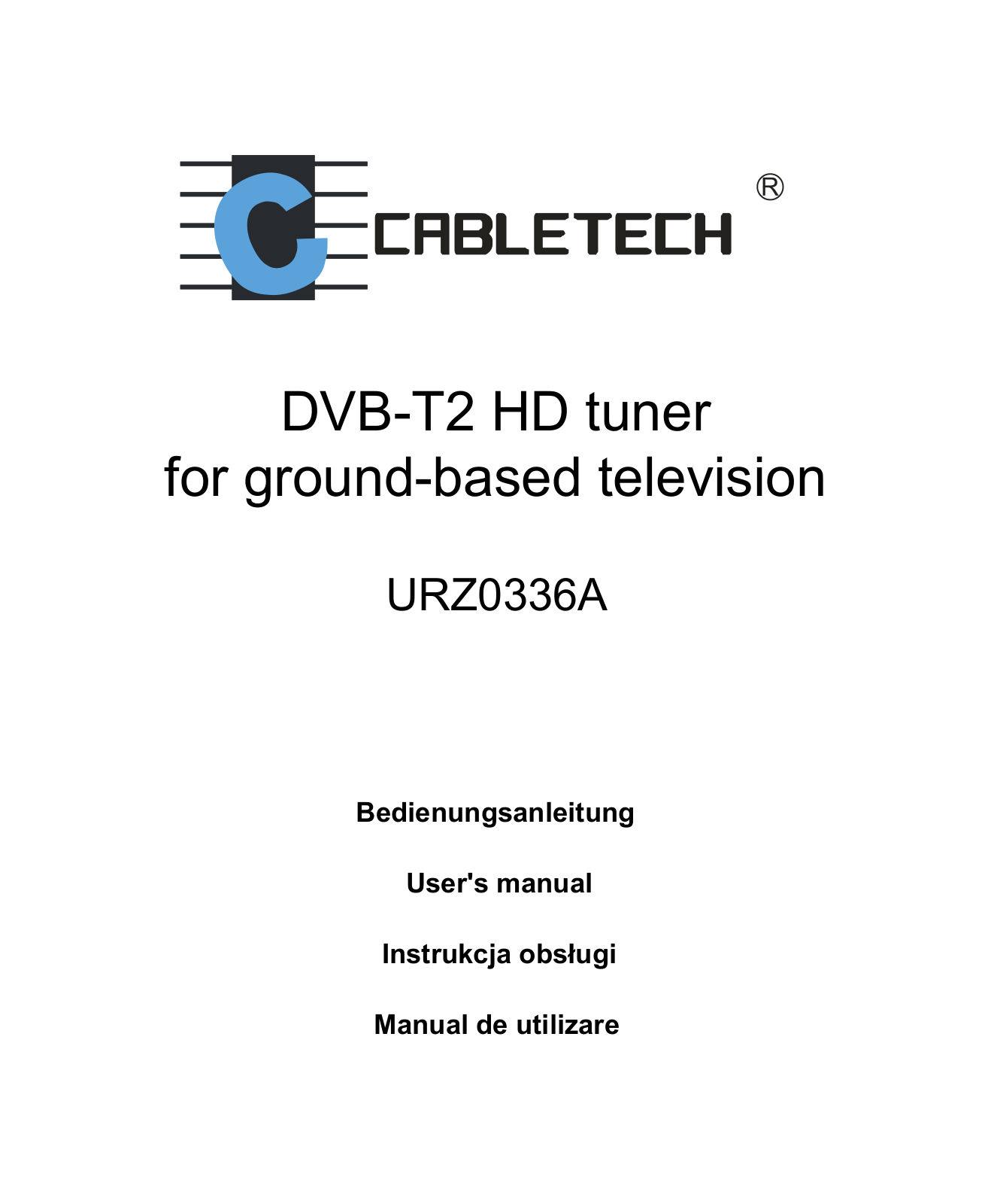 Cabletech URZ0336A Operating Instructions