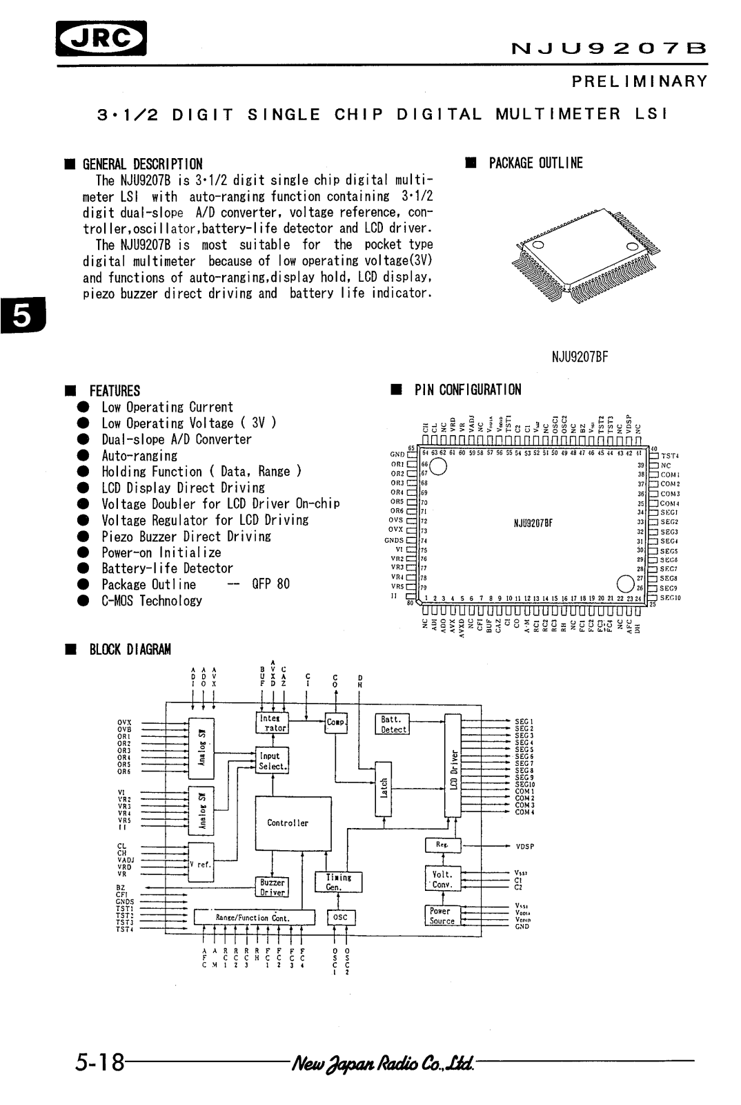 JRC NJU9207BF Datasheet