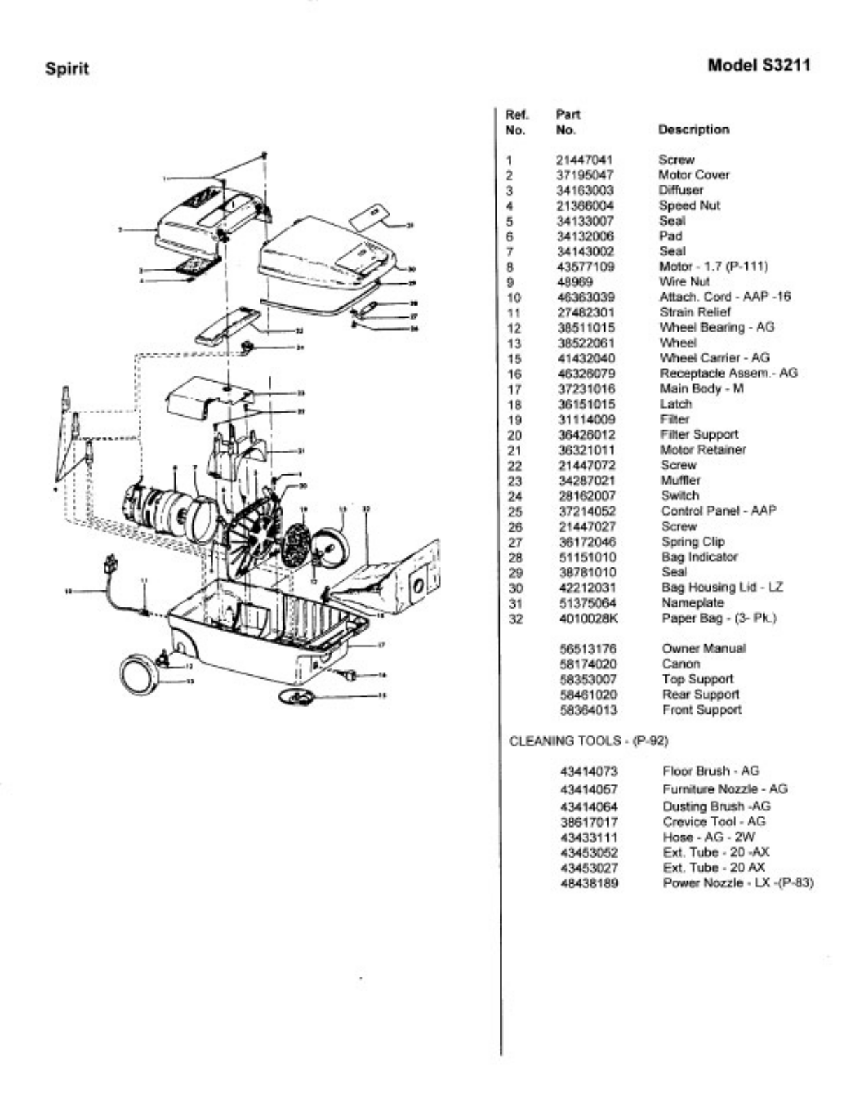 Hoover S3211 Owner's Manual