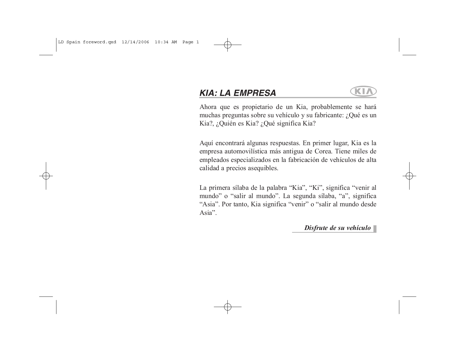 Kia Cerato 2007 Owner's Manual
