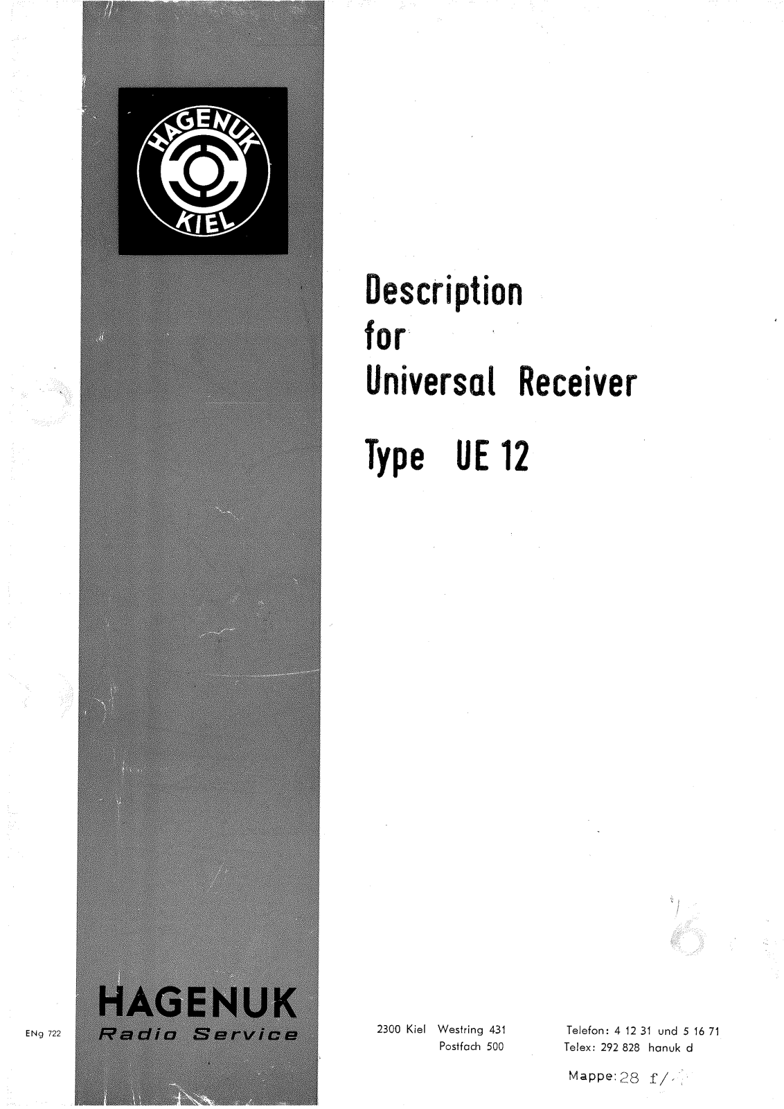 Hagenuk UE 12 Service manual